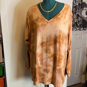 Logo Lounge Women's Tie-Dye V-Neck Top plus size